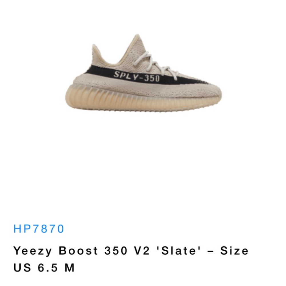 “Authentic” Yeezy Boost 350 V2 'Slate' – Size US 6.5 M